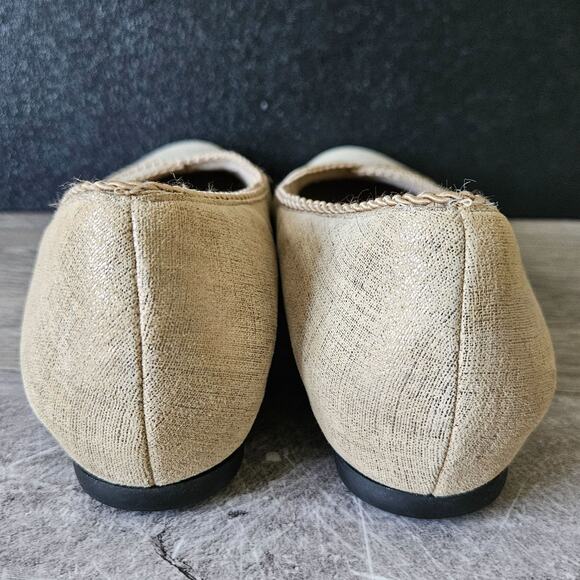 Munro American Soft Gold Iridescent Womens Ballet Flats Slip on Size 7 Shoes - Picture 8 of 15